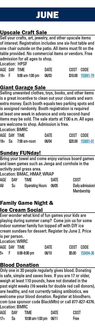 JUNE Upscale Craft Sale Sell your crafts, art, jewelry, and other upscale items of interest  Registration includes on   