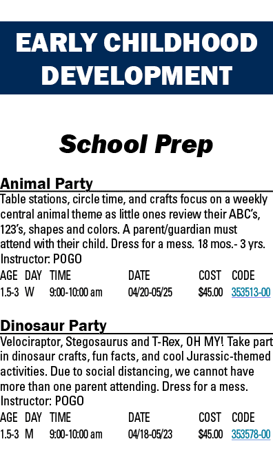 EARLY CHILDHOOD DEVELOPMENT School Prep Animal Party Table stations, circle time, and crafts focus on a weekly centra   