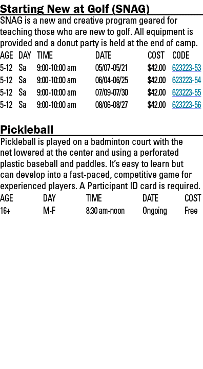 Starting New at Golf (SNAG) SNAG is a new and creative program geared for teaching those who are new to golf  All equ   