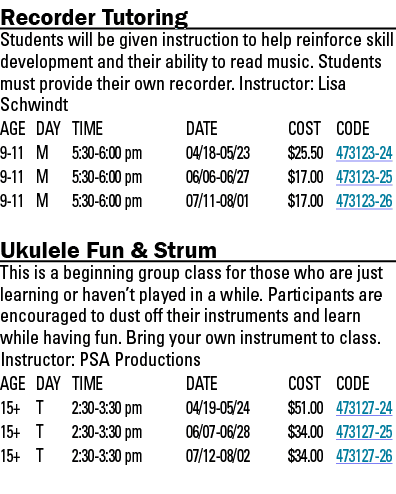 Recorder Tutoring Students will be given instruction to help reinforce skill development and their ability to read mu   
