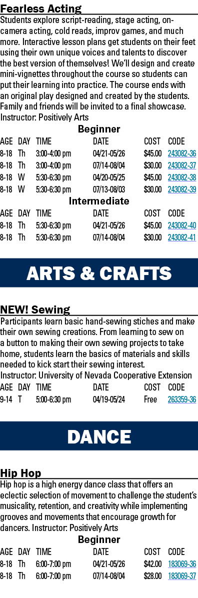 Fearless Acting Students explore script-reading, stage acting, on-camera acting, cold reads, improv games, and much m   