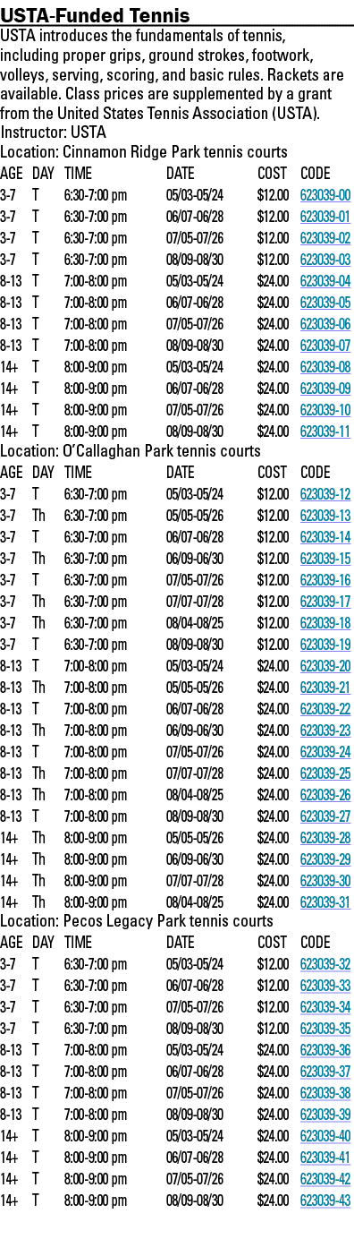 USTA-Funded Tennis USTA introduces the fundamentals of tennis, including proper grips, ground strokes, footwork, voll   